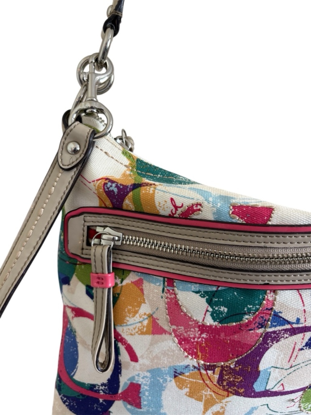 Y2K Coach signature Poppy Hippie
Multicolored Tote shoulder bag satchel No.23376 - Picture 6 of 6